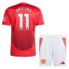 Manchester United Hojlund 11 Matchtröjor Barn Hemma Fotbollströja 2024-25